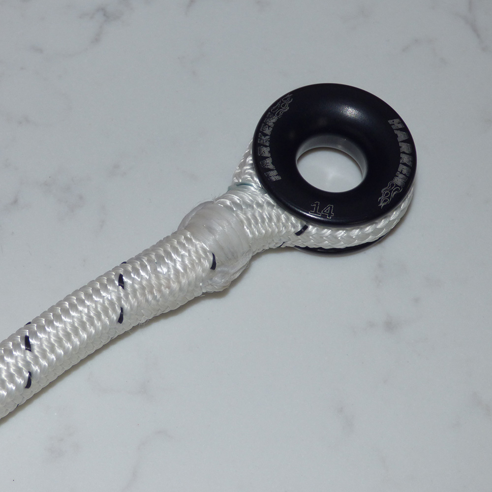 Double-braid spliced onto a ring