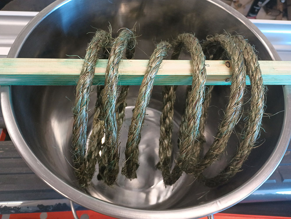 Manila, 3-strand end-to-end splice